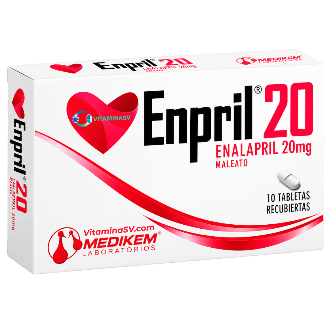 Enpril 20 mg - 3PACK de 10 Tabletas Recubiertas | 30 TABLETAS EN TOTAL